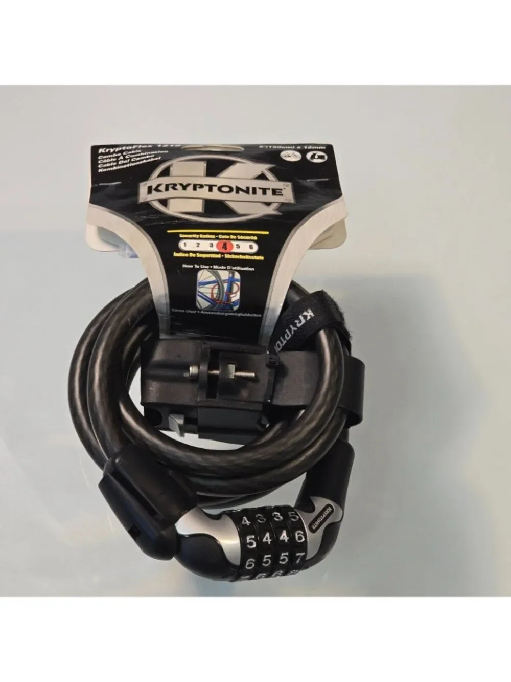Kryptonite KryptoFlex 1218 Combo Cable 6 FT Braided Steel Cable Bicycle Lock